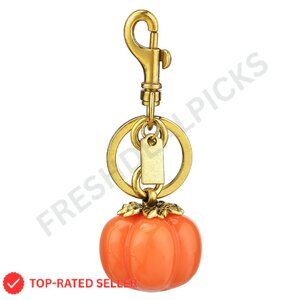 Resin Pumpkin Keychain Elegant Bag Charm Secure Hook Accessory